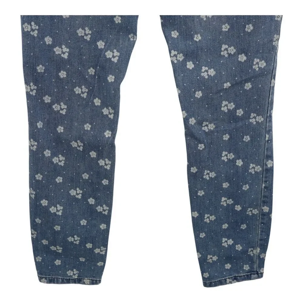 Free People Boho Flower Power Ditzy Floral Low Rise Skinny Jeans Size 28